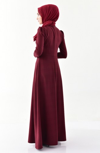 Robe a Motifs 9000-04 Bordeaux 9000-04