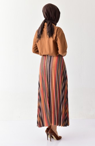 Pleated Skirt 1009-01 Mink Mustard 1009-01