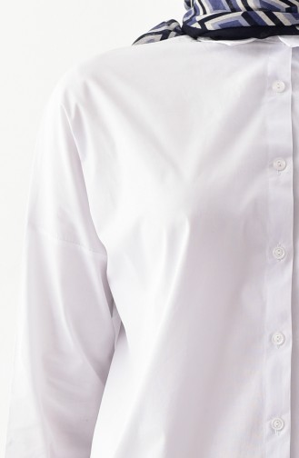 Düğmeli Gömlek 5228A-01 Beyaz