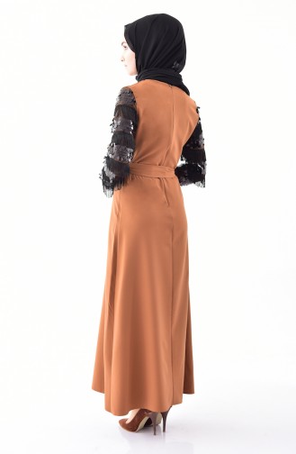 BURUN Sequin Belted Dress 81640-02 Mustard 81640-02