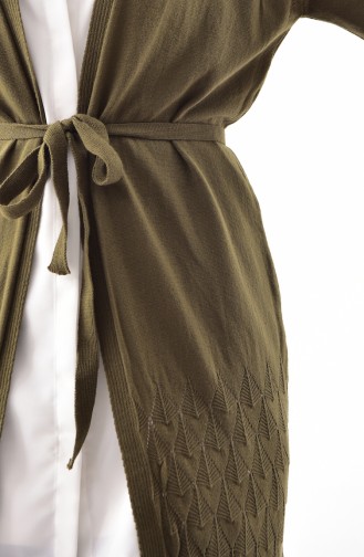 Knitwear Belted Cardigan 9003-02 Khaki 9003-02