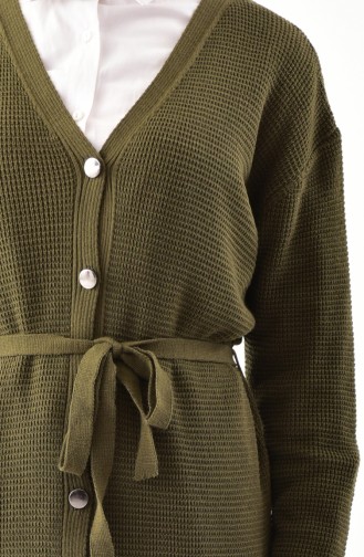 Knitwear Buttoned Cardigan 9004-01 Khaki 9004-01