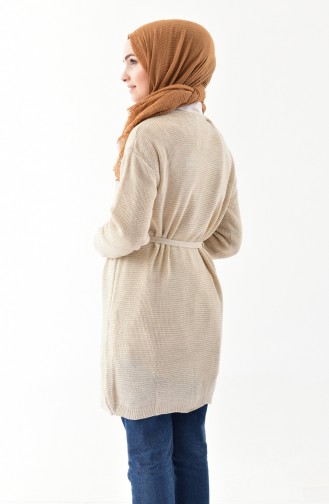 Trikot Geknöpfte Strickjacke  9004-05 Beige 9004-05