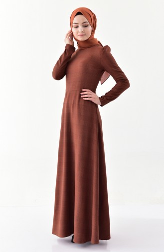 Ziegelrot Hijab Kleider 9000-02