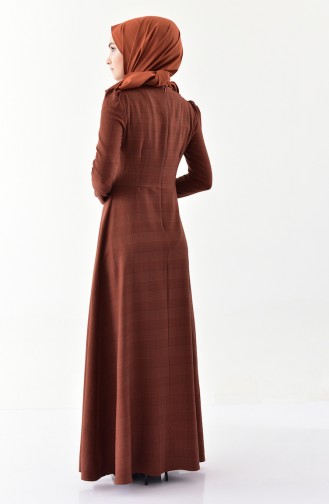 Ziegelrot Hijab Kleider 9000-02
