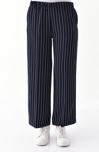 Striped Plenty Cuff Trousers 1018-01 Navy Blue 1018-01