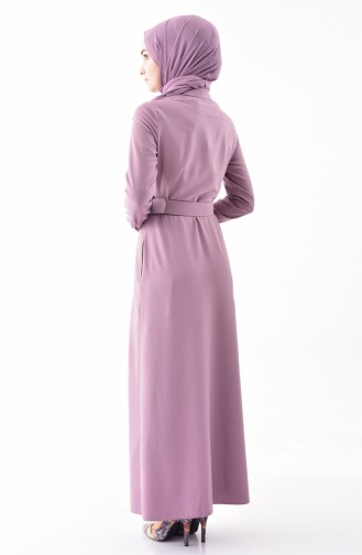 بيزلايف فستان بتصميم حزام للخصر 4254-01 لون ليلكي 4254-01