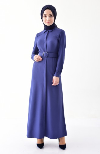 بيزلايف فستان بتصميم حزام للخصر 4254-04 لون نيلي 4254-04