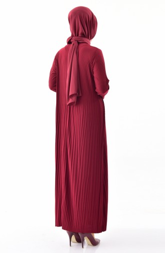 iLMEK Pleated Dress 5242-02 Claret Red 5242-02