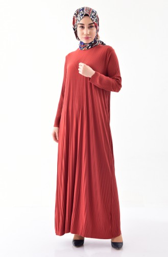 ايلميك فستان بتصميم طيات 5242-04 لون قرميدي 5242-04