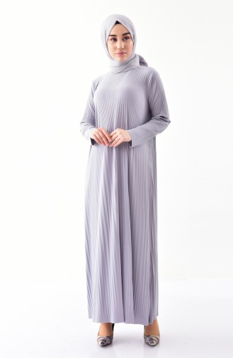 Kleid mit Plissee 5242-05 Grau 5242-05