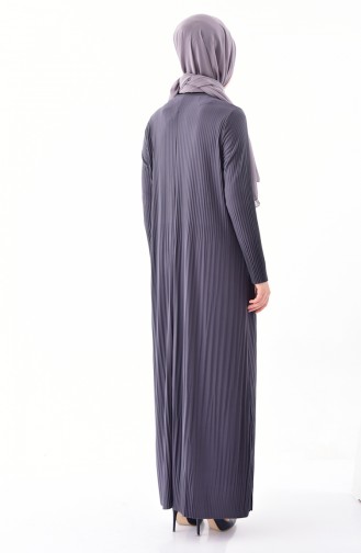 ايلميك فستان بتصميم طيات 5242-07 لون أسود مائل للرمادي 5242-07