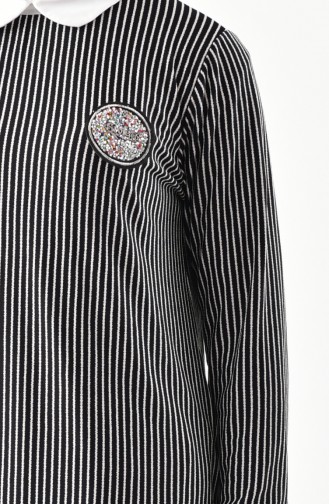 Striped Tunic 1003-01 Black 1003-01