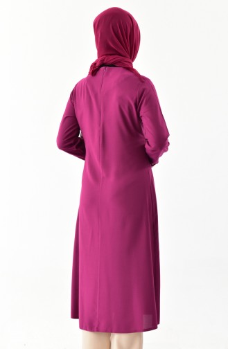 Kolyeli Tunik 3041-06 Mürdüm