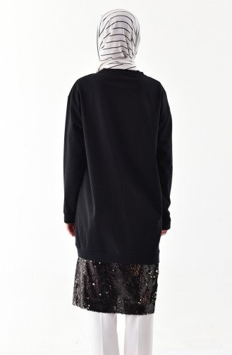 Sequined Sport Tunic 1001-01 Black 1001-01