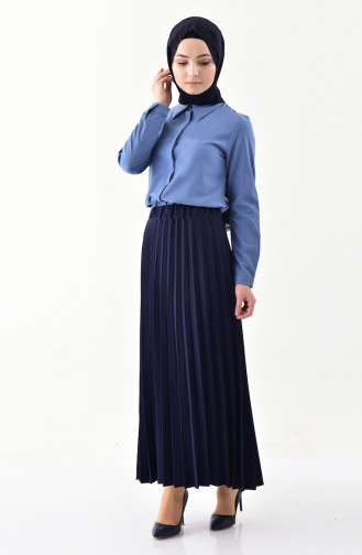 iLMEK Pleated Skirt 5224-03 Navy Blue 5224-03