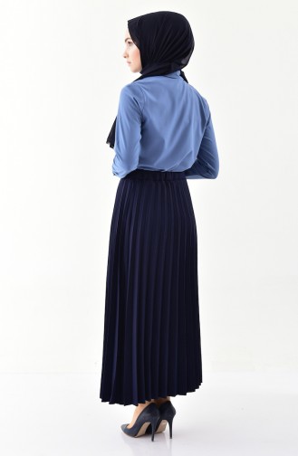 iLMEK Pleated Skirt 5224-03 Navy Blue 5224-03