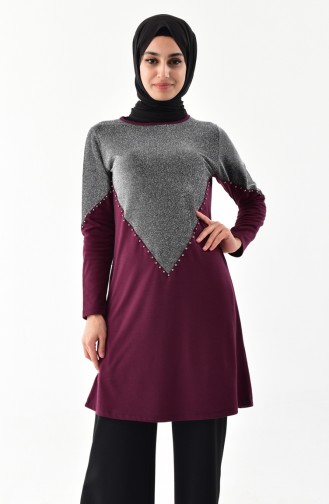 İncili Tunik 0680-02 Mürdüm