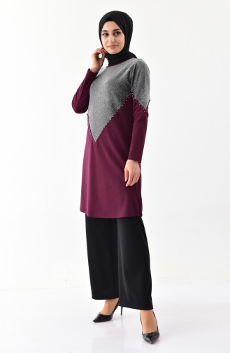 İncili Tunik 0680-02 Mürdüm