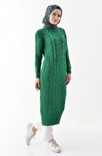 Pearl Knitwear Long Tunic 8080-03 Emerald Green 8080-03