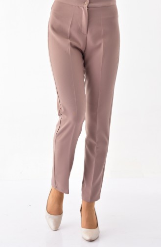 Buttoned Straight Leg Pants 1102-04 Mink 1102-04