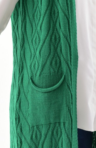 Knitwear Pocket Vest 8110-01 Emerald Green 8110-01