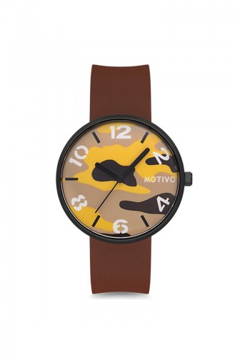 موتيفو ساعة يد سيلكون للجنسين MT0214 لون بني 0214