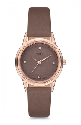 Nafisa Women´s Leather Wrist Watch NF1050D Brown 1050D