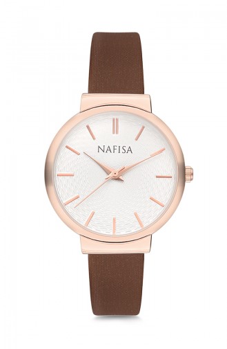 Nafisa Women´s Leather Wrist Watch NF1084T Brown 1084T
