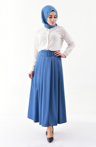 Platted Skirt 0402-02 İndigo 0402-02