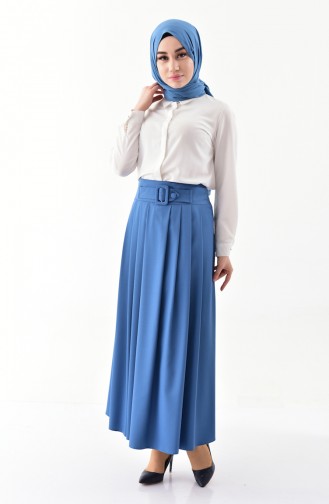 Platted Skirt 0402-02 İndigo 0402-02