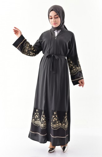 Abaya mit Spitzen 7755-02 Anthrazit 7755-02