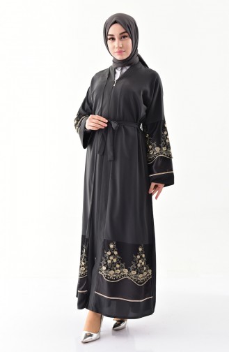 Abaya mit Spitzen 7755-02 Anthrazit 7755-02