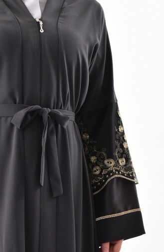 Abaya mit Spitzen 7755-02 Anthrazit 7755-02