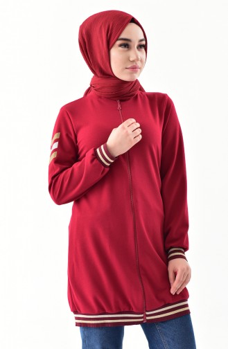 Fermuarlı Spor Kap 5049-02 Bordo 5049-02