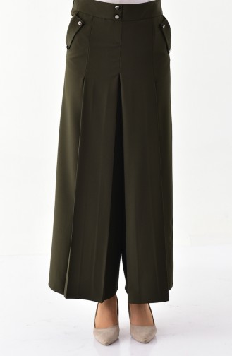 Pantalon Jupe Plissé 31246-04 Vert Khaki 31246-04