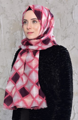Striped Patterned Cotton Shawl 901439-04 dry Rose 901439-04