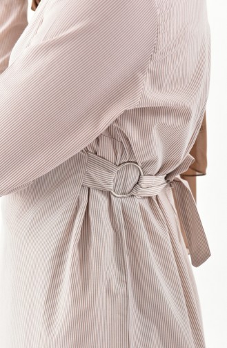 iLMEK Striped Belted Dress 5222-01 Mink 5222-01