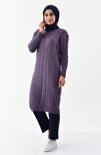 Knitwear Tress Pattern Tunic 8082-10 Purple 8082-10