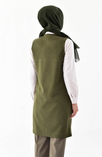 iLMEK Knitwear Pocketed Vest 4121-01 Khaki 4121-01