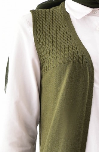 iLMEK Knitwear Pocketed Vest 4121-01 Khaki 4121-01