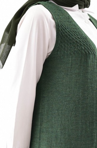 iLMEK Knitwear Pocketed Vest 4121-02 Dark Green 4121-02