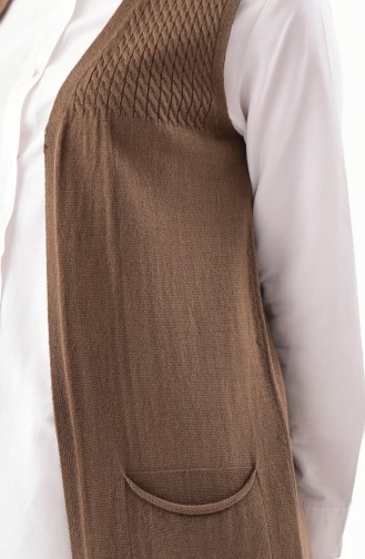 Knitwear Pocket Vest 4121-05 Brown 4121-05