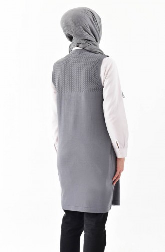 iLMEK Knitwear Pocketed Vest 4121-07 Gray 4121-07