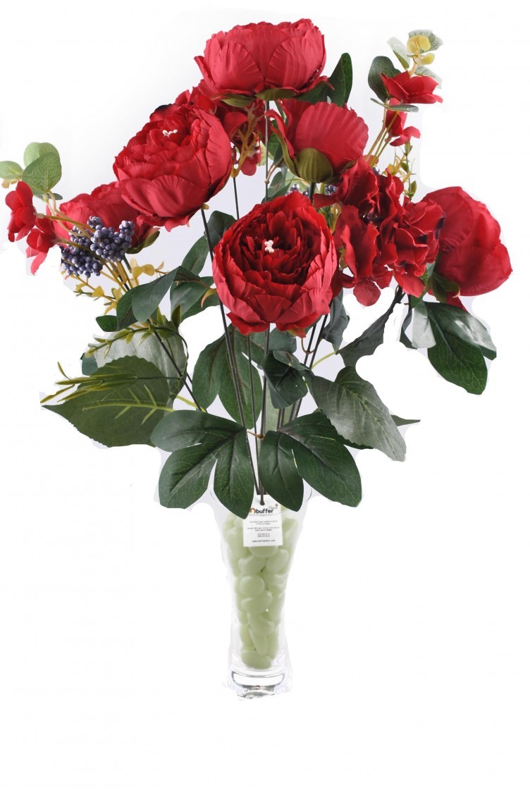 red artificial flowers