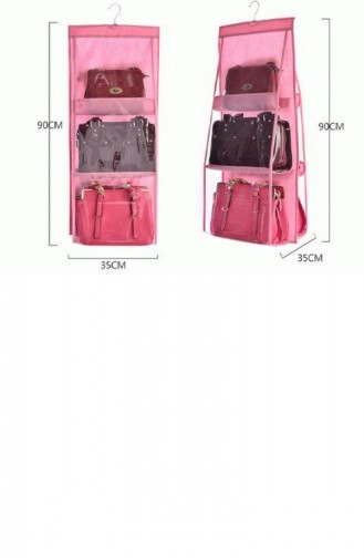 منظم حقائب عملي بتصميم ستة جيوب ونظام معلق لون زهري 03YT1100