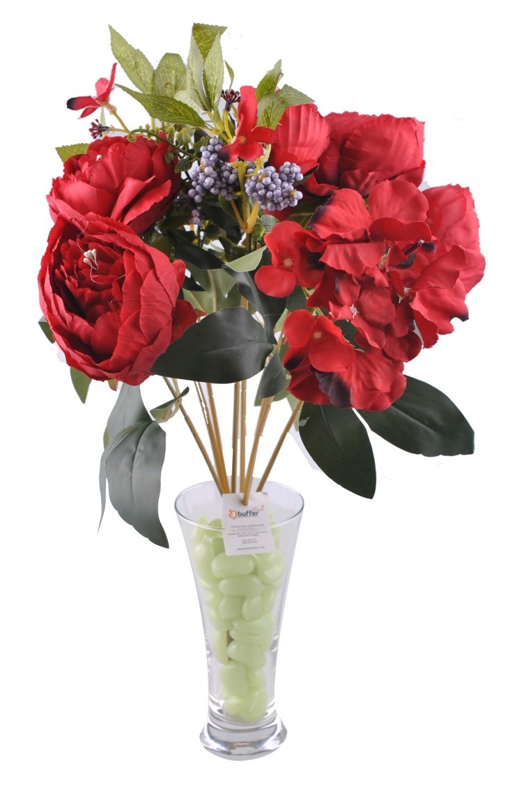 red artificial flowers