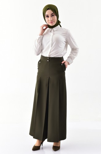 BURUN Pleated Pants Skirt 31246-04 Khaki Green 31246-04