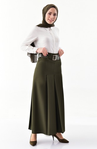 BURUN Belted Pants Skirt 31243-03 Khaki Green 31243-03