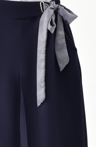 BURUN Belted Pants Skirt 31245-01 Navy Blue 31245-01